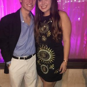 ✨FREE PEOPLE✨ gold embroidered dress!